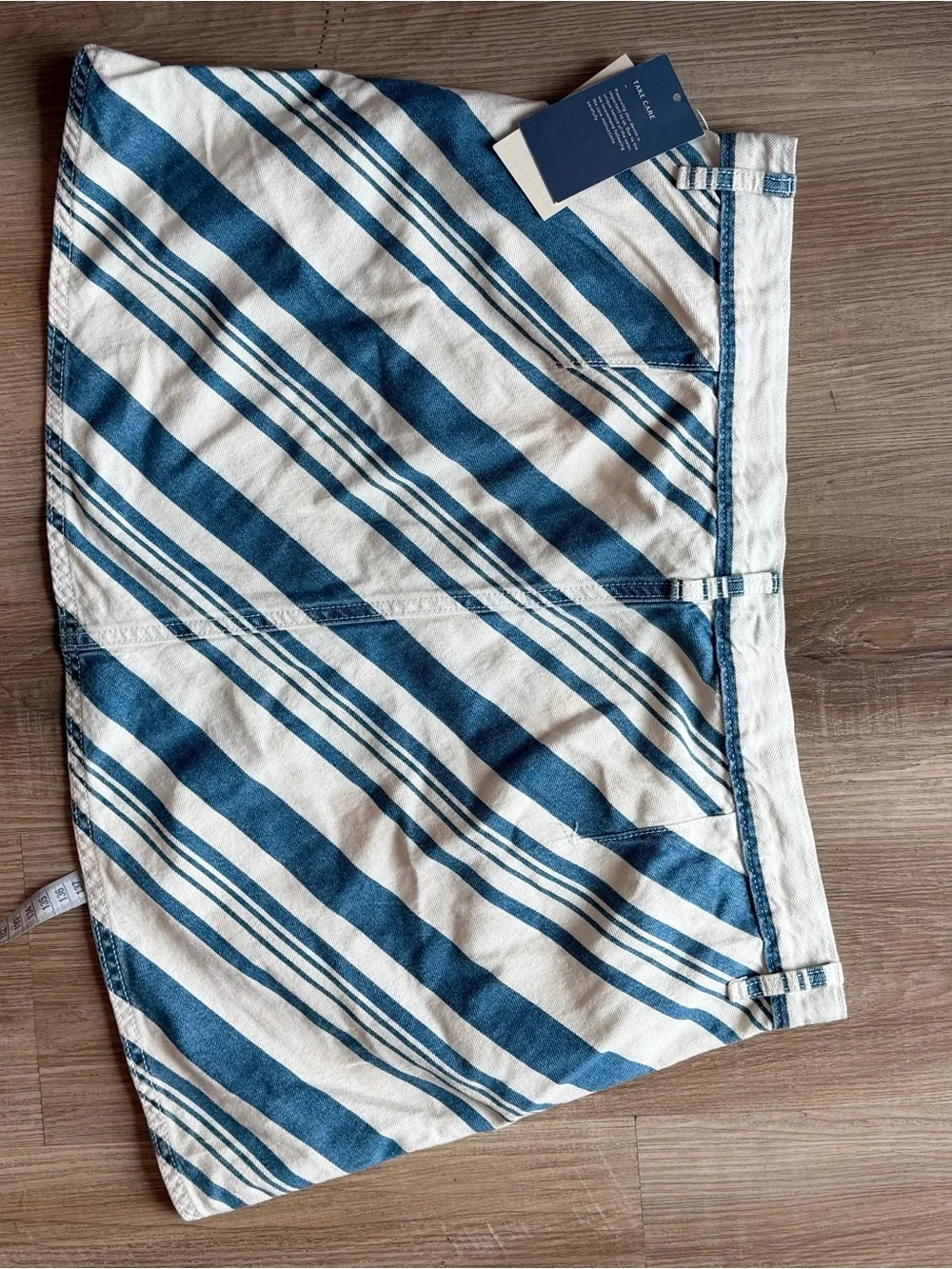 Universal Thread Blue and White Striped Mini Skirt